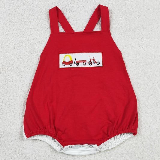 Baby Boys Rompers Embroidery Cars Bicycle Strap Rompers SR2849