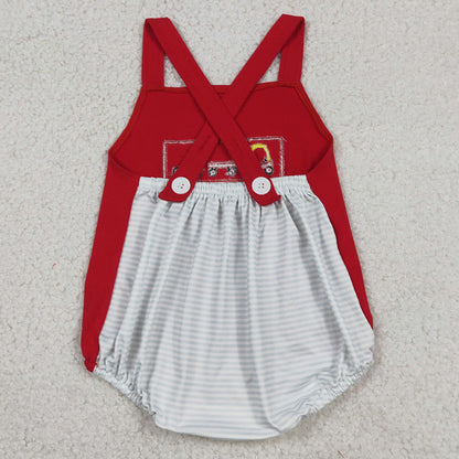 Baby Boys Rompers Embroidery Cars Bicycle Strap Rompers SR2849