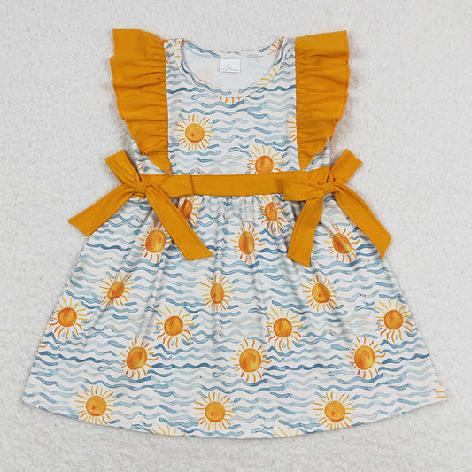 Baby Girls Dress Sun Sea Bows Knee Length Dresses GSD1207