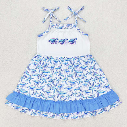 Baby Boys Clothes Blue Turtles Tee Shirts Tops Shorts Kids Sibling Clothes Girls Sets BSSO0916