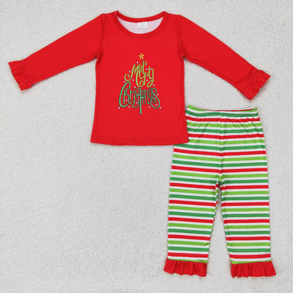 Baby Boys Pajamas Christmas Long Sleeve Shirts Stripes Pants Pajamas Sleepwear Sets BLP0528 GLP1282