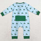 Baby Infant Boys Rompers Green Tractors Bamboo Zip Rompers LR1253