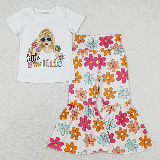 Hot Sale Baby Girls Clothes Flower Bell Pants Sets GSPO1429