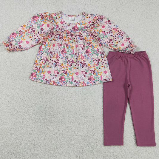 Baby Girls Clothes Colorful Flowers Tunic Legging Pants Clothes Sets GLP1817