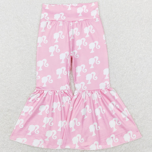 Baby Girls Pants Pink Doll Ruffle High Waist Bell Pants P0264