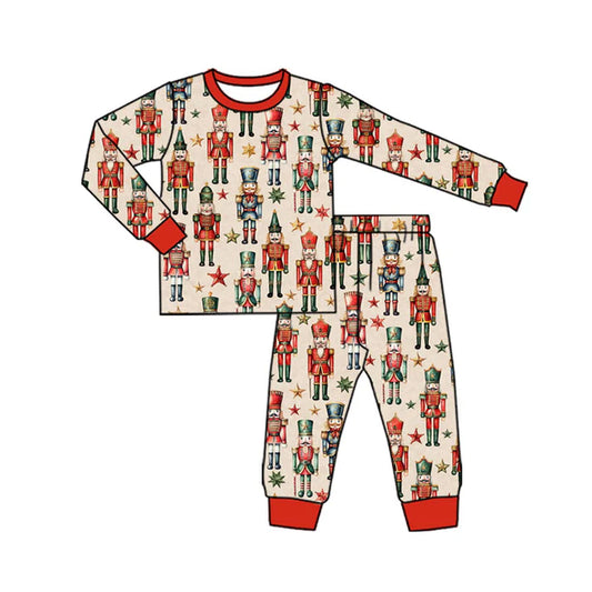 Preorder (moq 8)Baby Boys Soldiers Stars Top Pants Christmas Pajamas Sets 9.23