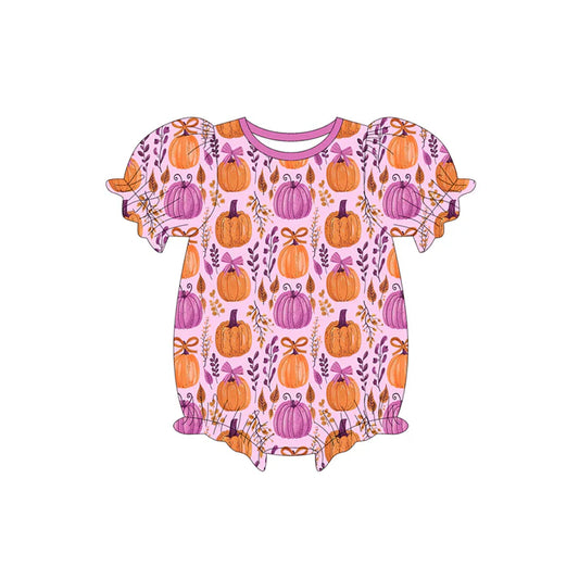 Preorder (moq 5)Baby Girls Short Ruffle Sleeves Floral Pumpkins Rompers 5.30
