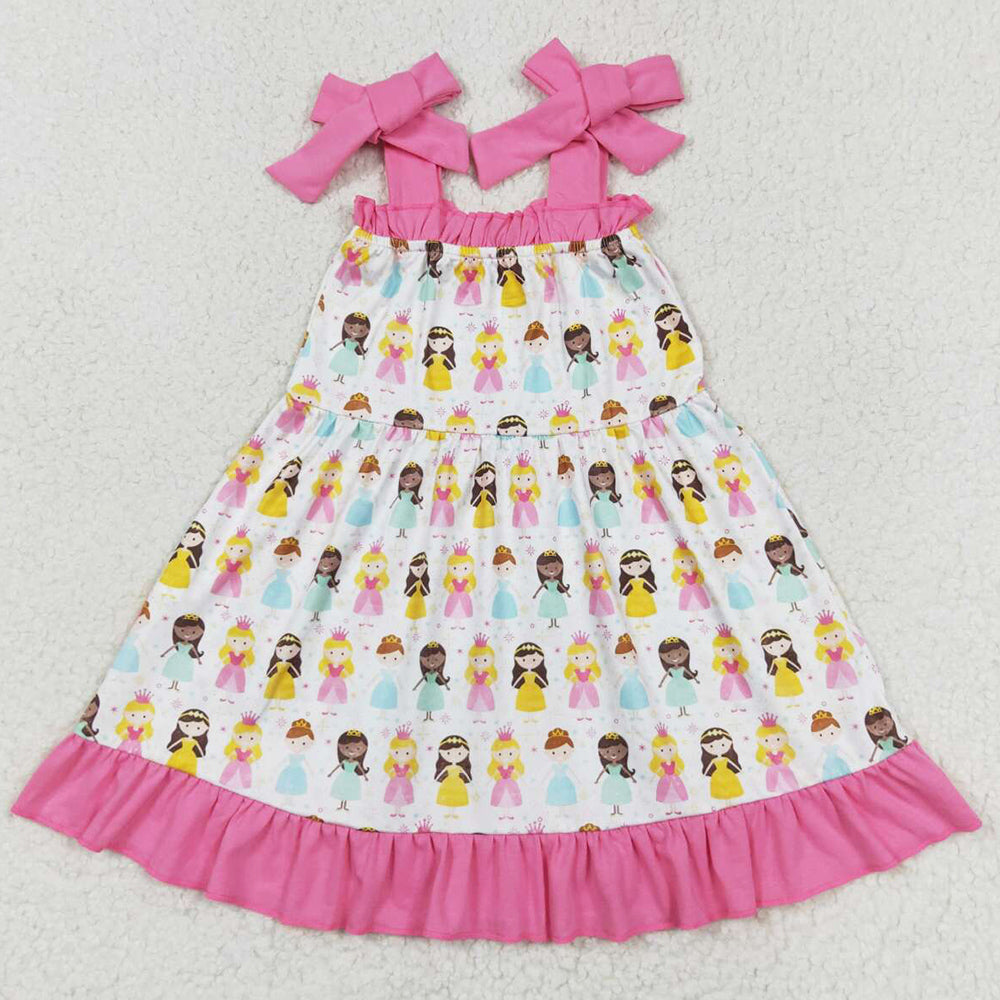 Baby Girls Dress Straps Ruffle Knee Length Dresses GSD1097