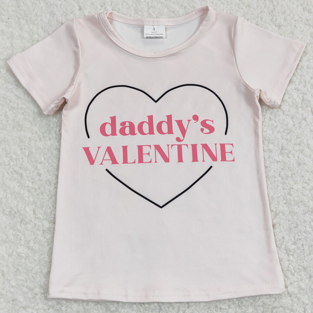 Boutique Girls Clothes Top Daddy`s Valentine T-shirts GT0452