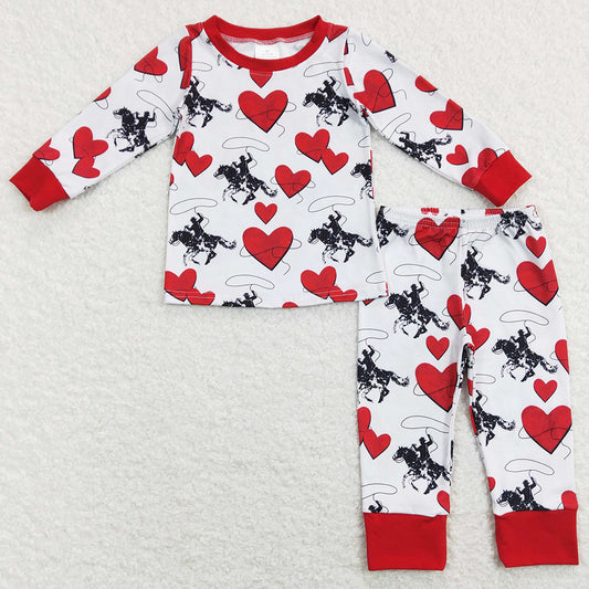 Fashion Baby Girls Pajamas Western Valentines Sleepwear Sets BLP0455