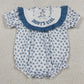 Baby Girls Rompers Smocked Daddy's Girl Blue Flowers Ruffle Rompers SR4141