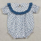 Baby Girls Rompers Smocked Daddy's Girl Blue Flowers Ruffle Rompers SR4141