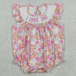 Baby Girls Rompers Smocked I Love Dad Colorful Flowers Ruffle Rompers SR4142