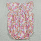 Baby Girls Rompers Smocked I Love Dad Colorful Flowers Ruffle Rompers SR4142
