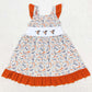 Baby Girls Dress Embroidery Camo Ducks Straps Ruffle Knee Length Dresses GSD1271