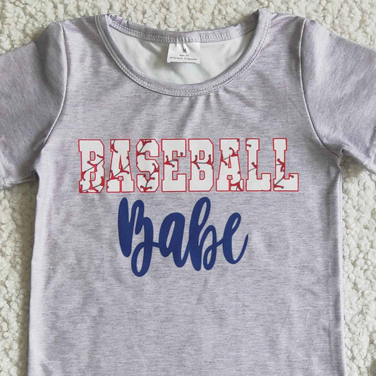 Fashion Baby Girls Clothes Set Baseball Girls Summer Clothes Short Sleeve Ruffle Shorts Set GSSO0018