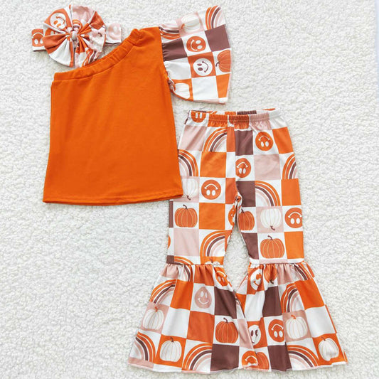 Halloween Baby Girls Clothes Pumpkin Bell Pants Set GSPO0620