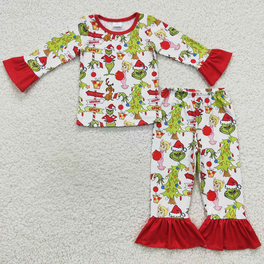 Cute Girls Pajamas Long Sleeve Christmas Sleepwear Sets GLP0619