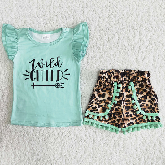 Fashion Kids Clothes Girls Outfits Short Sleeve Shorts Baby Girl Clothes Set A15-24