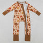 Baby Girls Rompers Bows Turkey Pumpkins Thanksgiving Two Way Zip Convertible Rompers LR2689 10.21