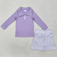 Baby Girls Clothes Lavender Pullover Active Wear Top Shorts Skirts Clothes Sets GLD0985