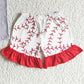 Fashion Baby Girls Clothes Set Baseball Girls Summer Clothes Short Sleeve Ruffle Shorts Set GSSO0018