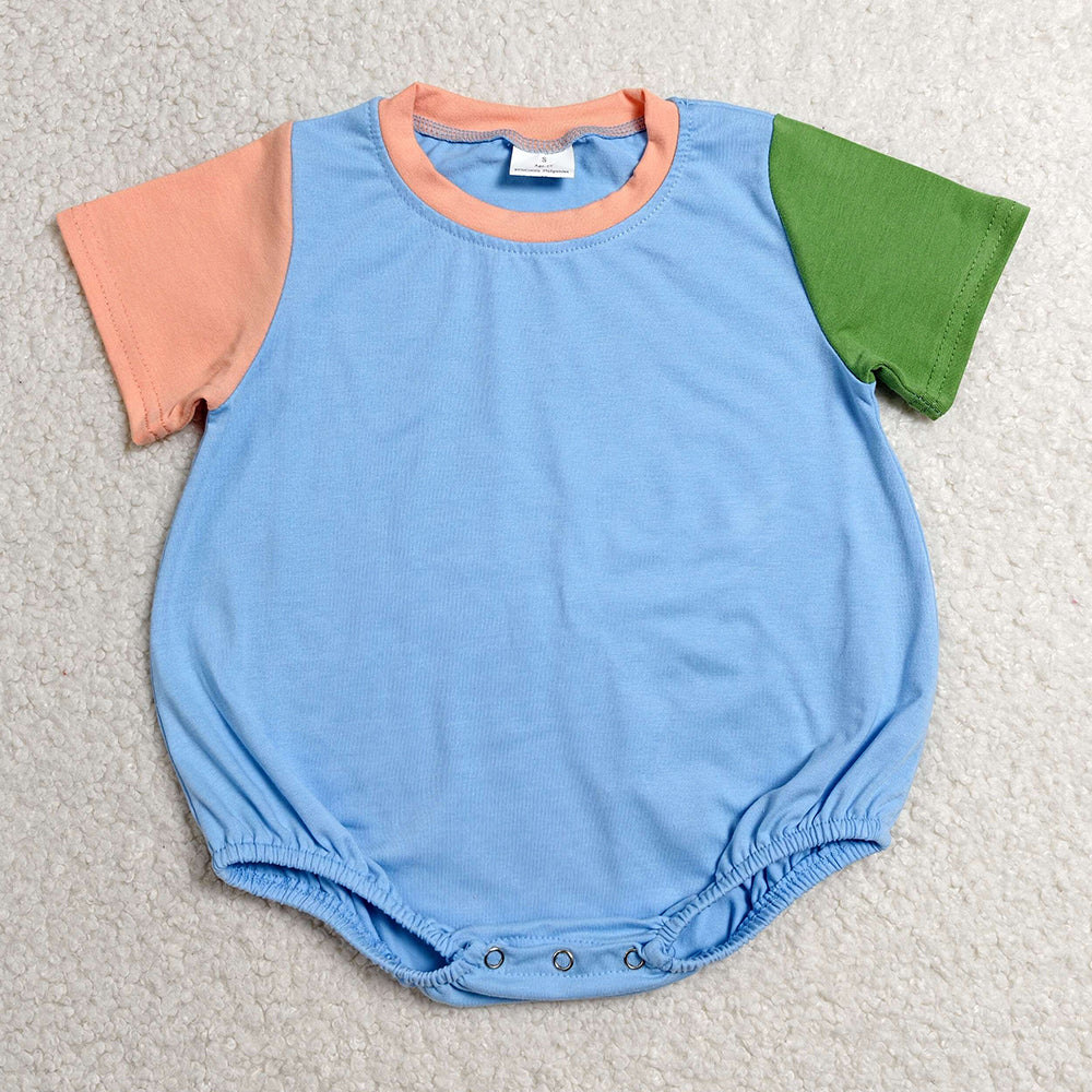 Baby Kids Rompers Short Sleeve Patchwork Rompers SR4268