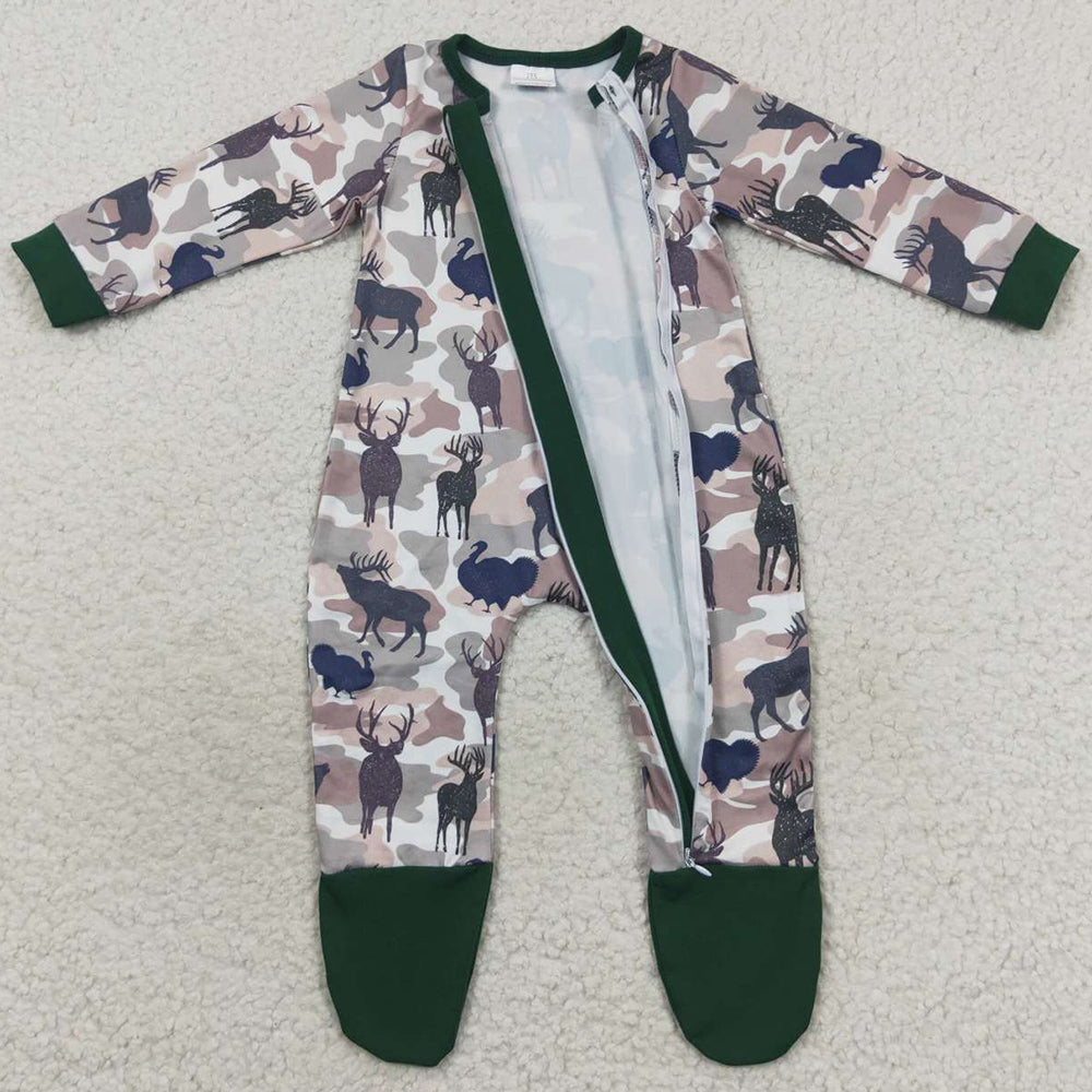 Cute Kids Baby Romepr Deer Print Jumpsuit LR0519