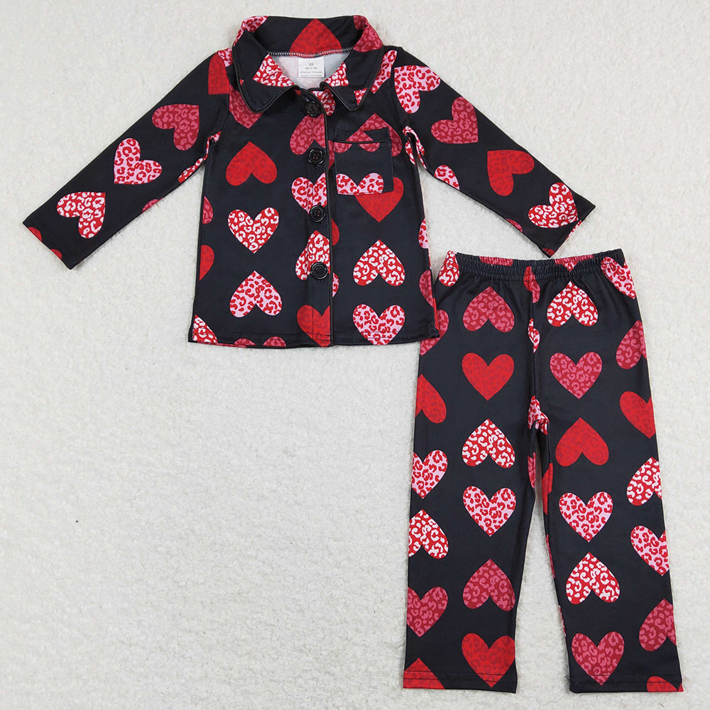 Valentines Baby Girls Pajamas Long Sleeve Sleepwear Sets GLP1137