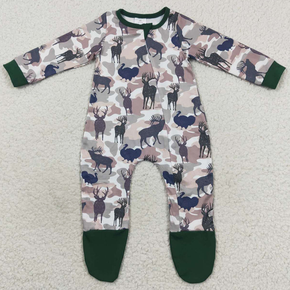 Cute Kids Baby Romepr Deer Print Jumpsuit LR0519