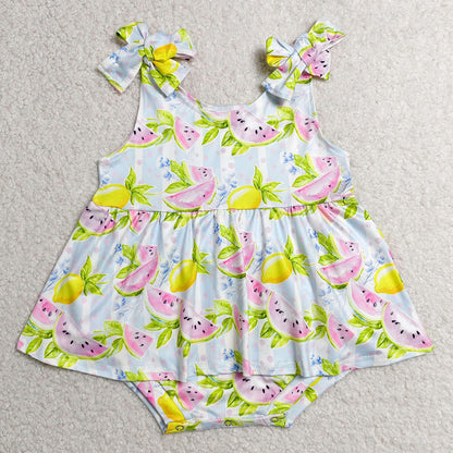 Baby Girls Rompers Strap Watermelon Lemons Tunic Ruffle Rompers SR4135