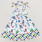 Baby Girls Dress Cartoon Straps Ruffles Knee Length Dresses GSD1350