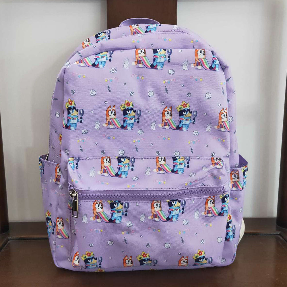 Baby Kids Girls Backpacks Children Dogs Cartoon Purple Backpacks BA0058