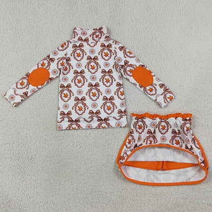 Baby Girls Clothes Long Sleeve Bows Leaves Zip Pullovers Skirt Short Fall Clothes Sets GLD1602