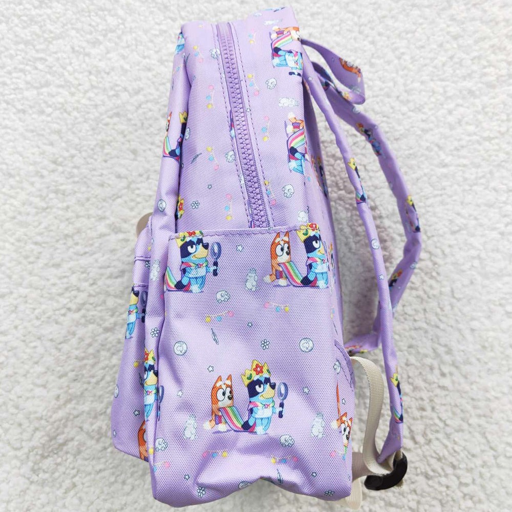 Baby Kids Girls Backpacks Children Dogs Cartoon Purple Backpacks BA0058