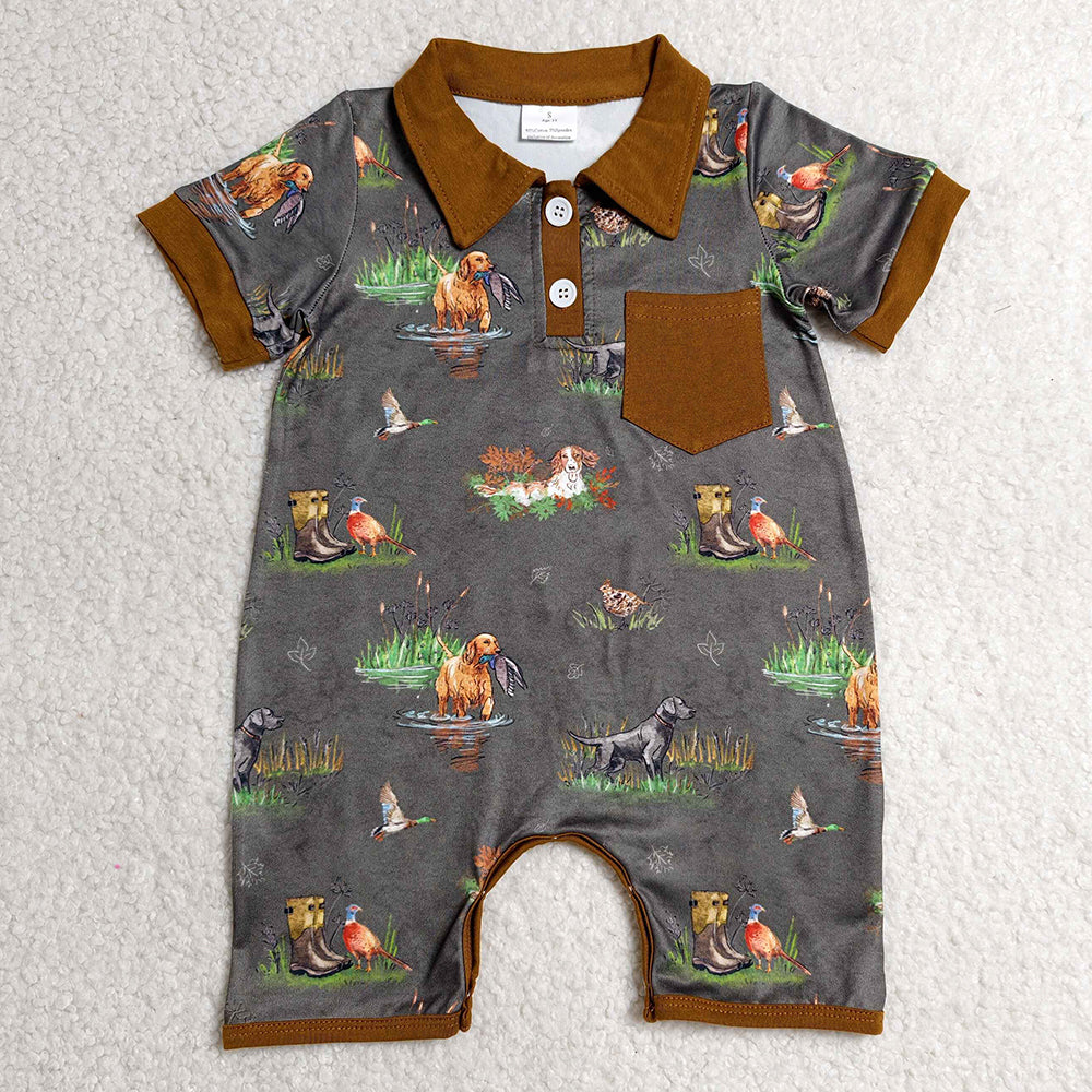 Boys short sleeve rompers