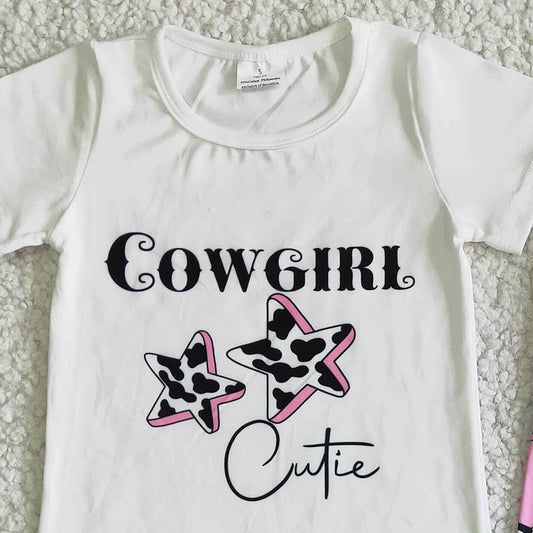 Baby Girl Clothes Short Sleeve Bell Pants Set Cowgirls Fashion Girls Boutique Outfits GSPO0044