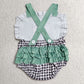 Baby Girls Rompers Strap Farm Checked Ruffle Rompers SR3866