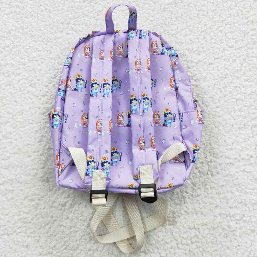 Baby Kids Girls Backpacks Children Dogs Cartoon Purple Backpacks BA0058