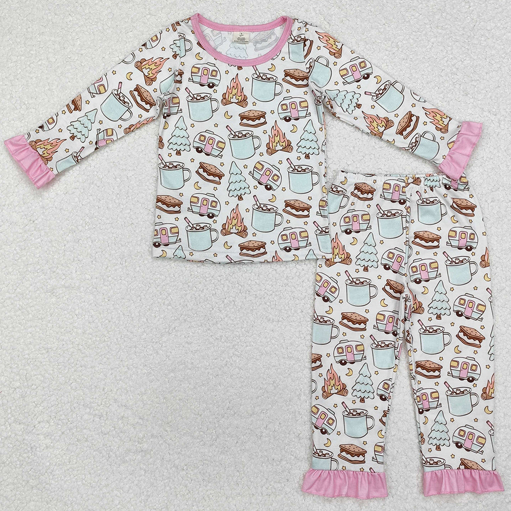 Baby Girls Pajamas Cookies Cars Bamboo Pajamas Outfits Sets GLP1502