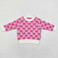 Baby Girls Sweater Dark Pink Bows Long Sleeve Sweaters GT0686