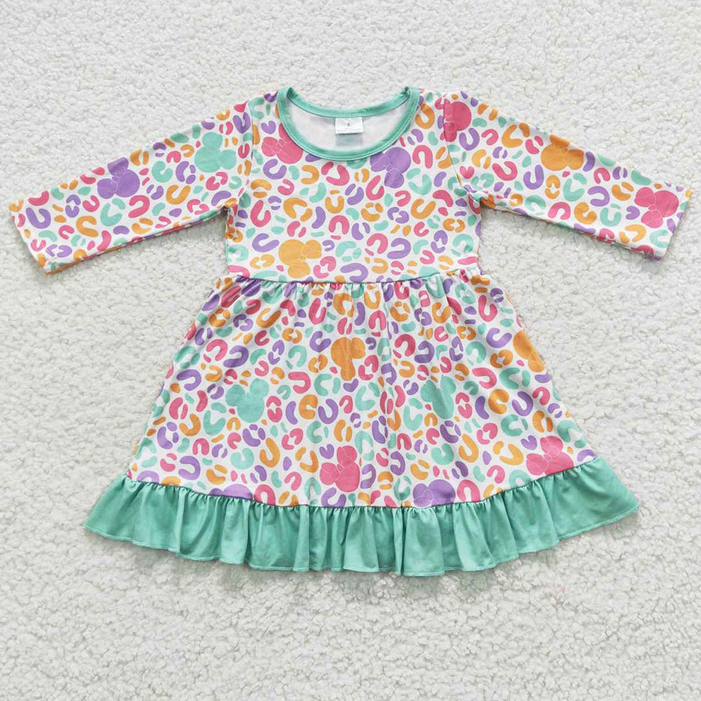 Hot Sale Girls Dress Long Sleeve Cartoon Dresses GLD0283