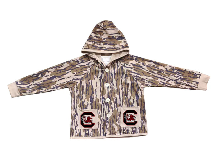 Preorder (moq 5)Baby Boys Olive Camo C Red Bulls Pockets Team Button Hoodie Jackets Top 11.24