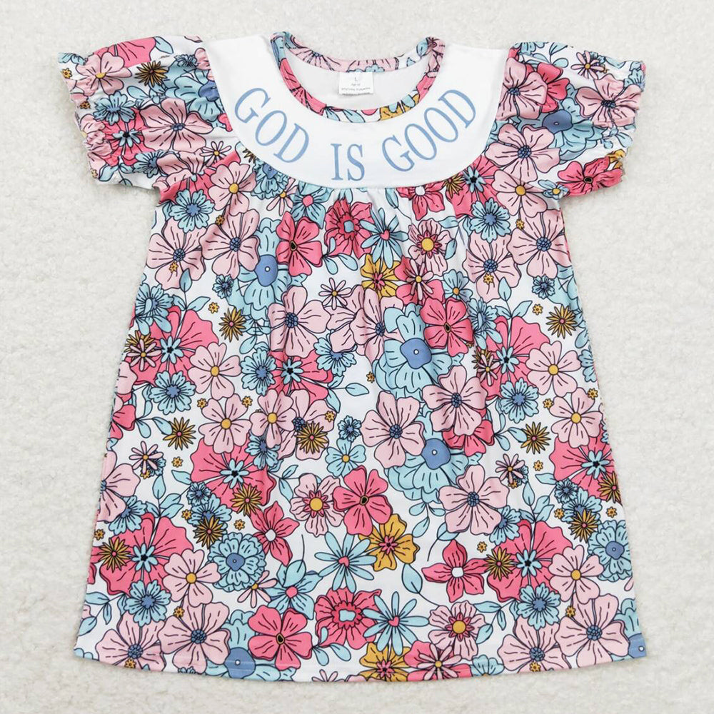 Baby Girls Dress God Is Good Church Flowers Knee Length Dresses GSD1386