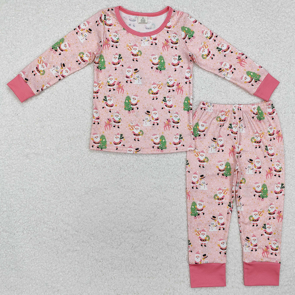 Baby Girls Pajamas Christmas Santa Deer Bamboo Pajamas Outfits GLP2094