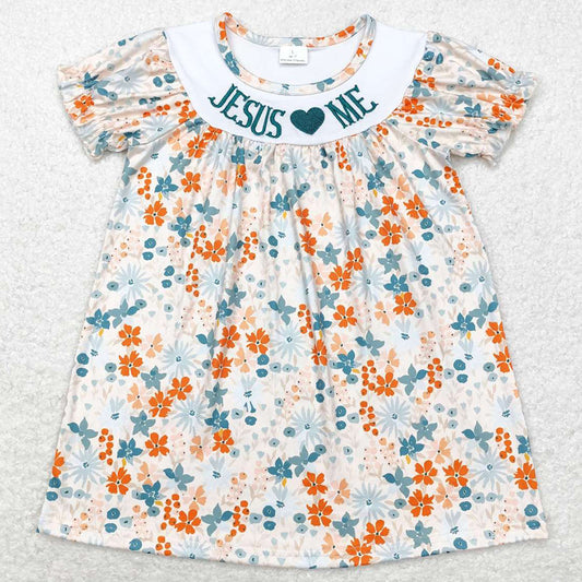 Baby Girls Dress Jesus Flowers Knee Length Flowers Dresses GSD1387