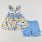 Flower Print Baby Girls Clothes Summer Shorts Sets GSSO0494