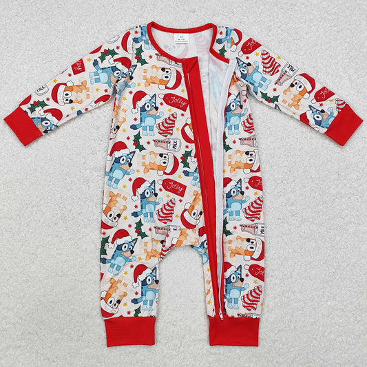 Baby Infant Boys Rompers Christmas Dogs Long Sleeve Rompers LR1684