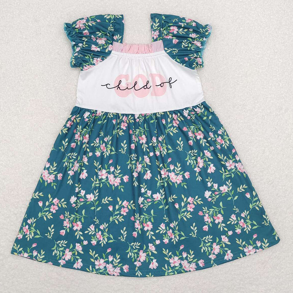 Baby Girls Dress Fall Knee Length Flowers Dresses GSD1388