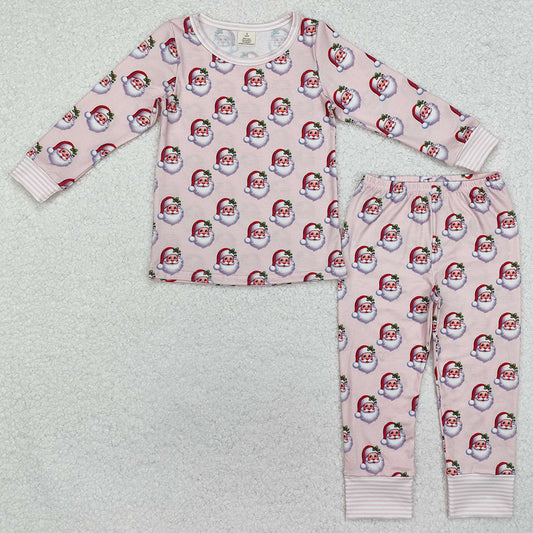 Baby Girls Pajamas Pink Santa Claus Bamboo Pajamas Sets GLP1833